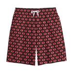 Halloween Vampire Lips Pattern Print Cotton Shorts