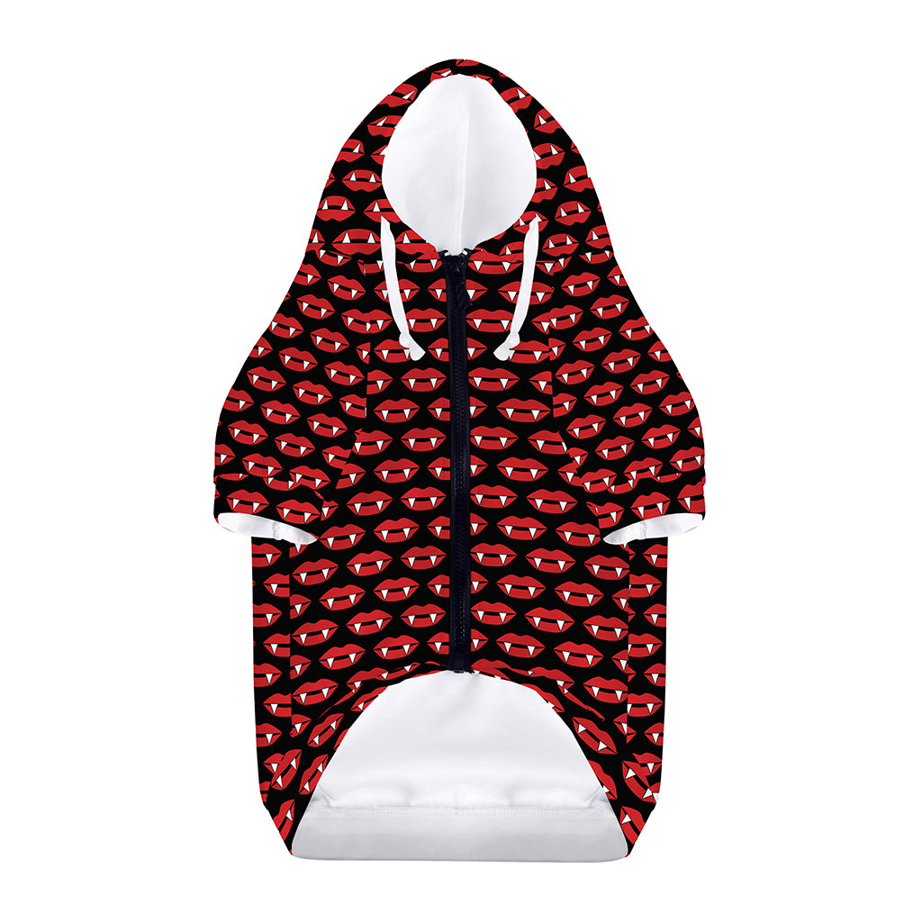 Halloween Vampire Lips Pattern Print Dog Zip Up Hoodie