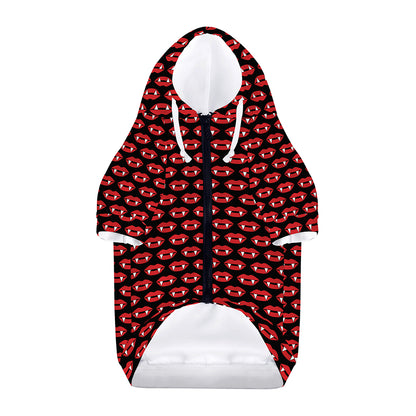 Halloween Vampire Lips Pattern Print Dog Zip Up Hoodie
