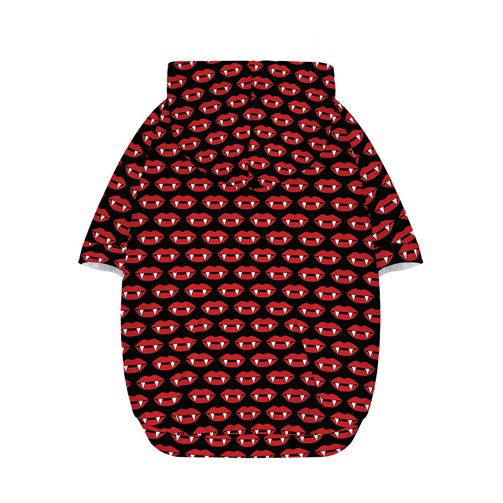 Halloween Vampire Lips Pattern Print Dog Zip Up Hoodie