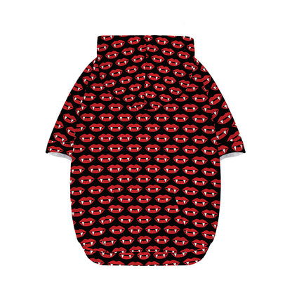 Halloween Vampire Lips Pattern Print Dog Zip Up Hoodie