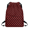 Halloween Vampire Lips Pattern Print Drawstring Backpack