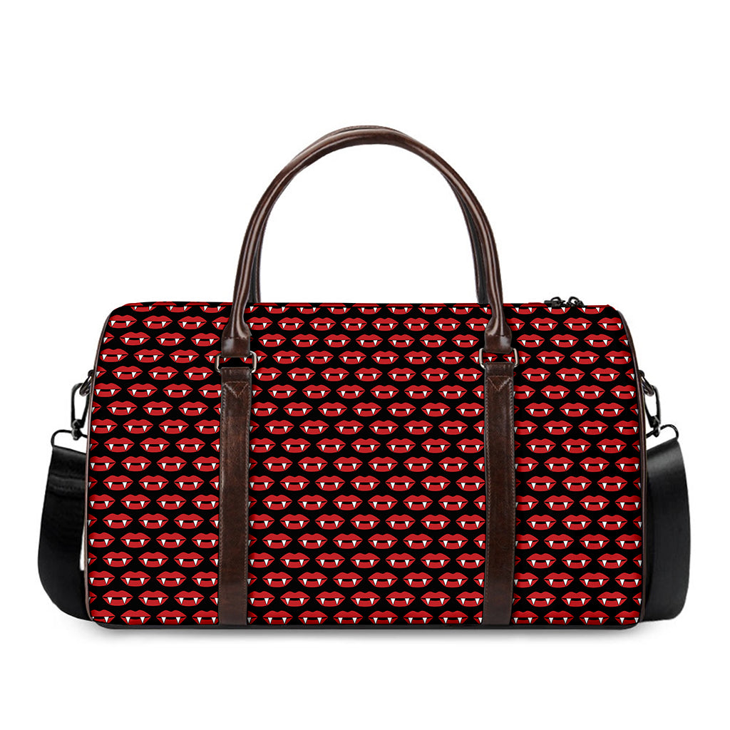 Halloween Vampire Lips Pattern Print Duffle Bag