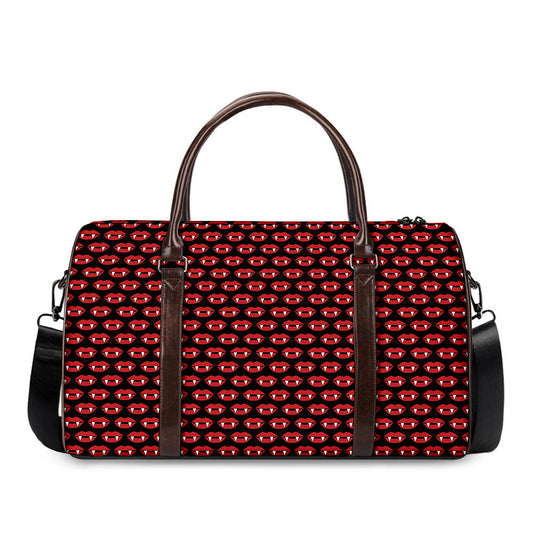 Halloween Vampire Lips Pattern Print Duffle Bag