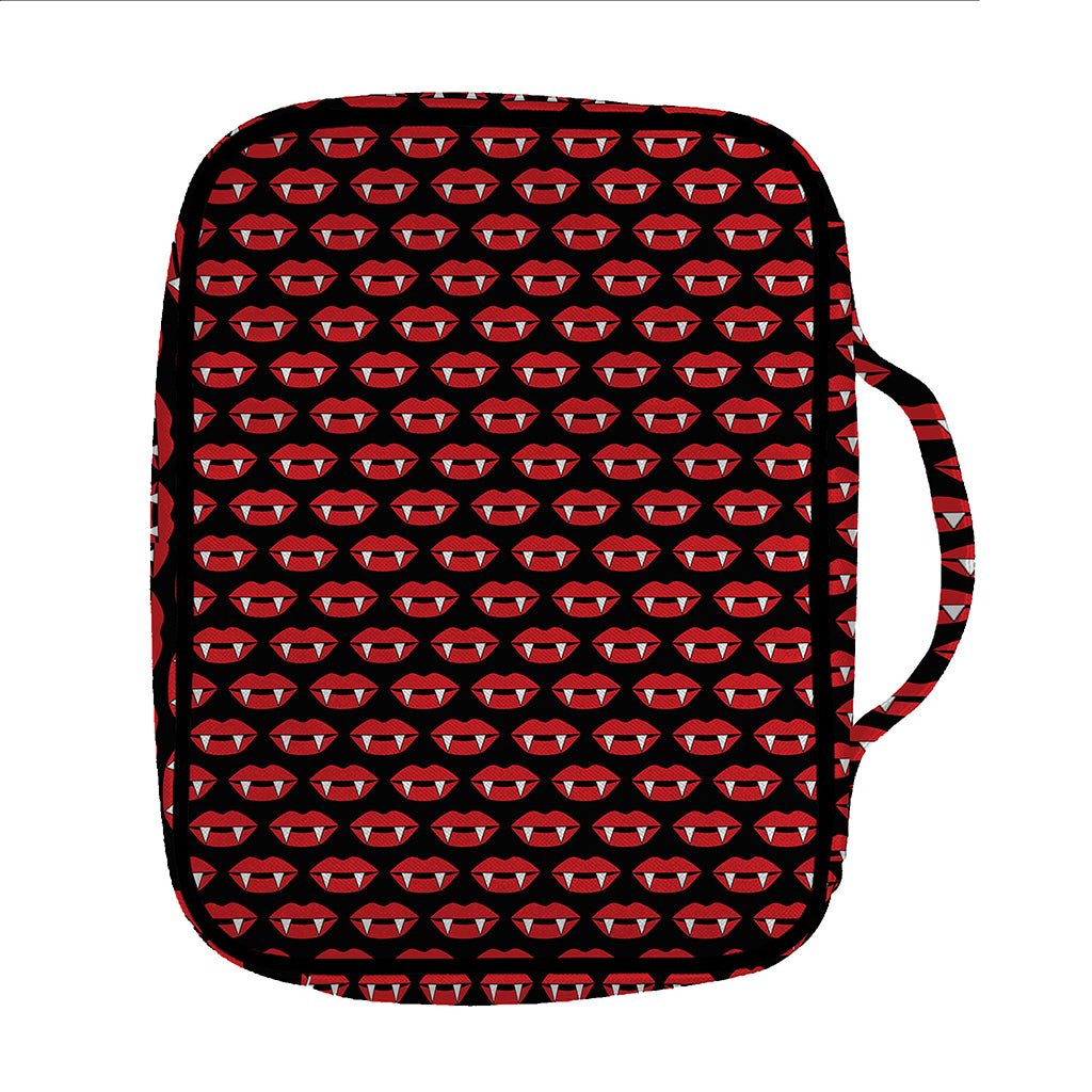 Halloween Vampire Lips Pattern Print Front Pocket Bible Bag