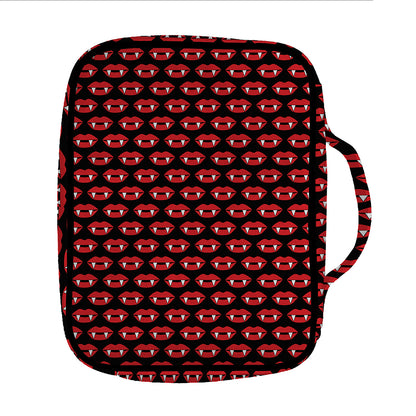 Halloween Vampire Lips Pattern Print Front Pocket Bible Bag