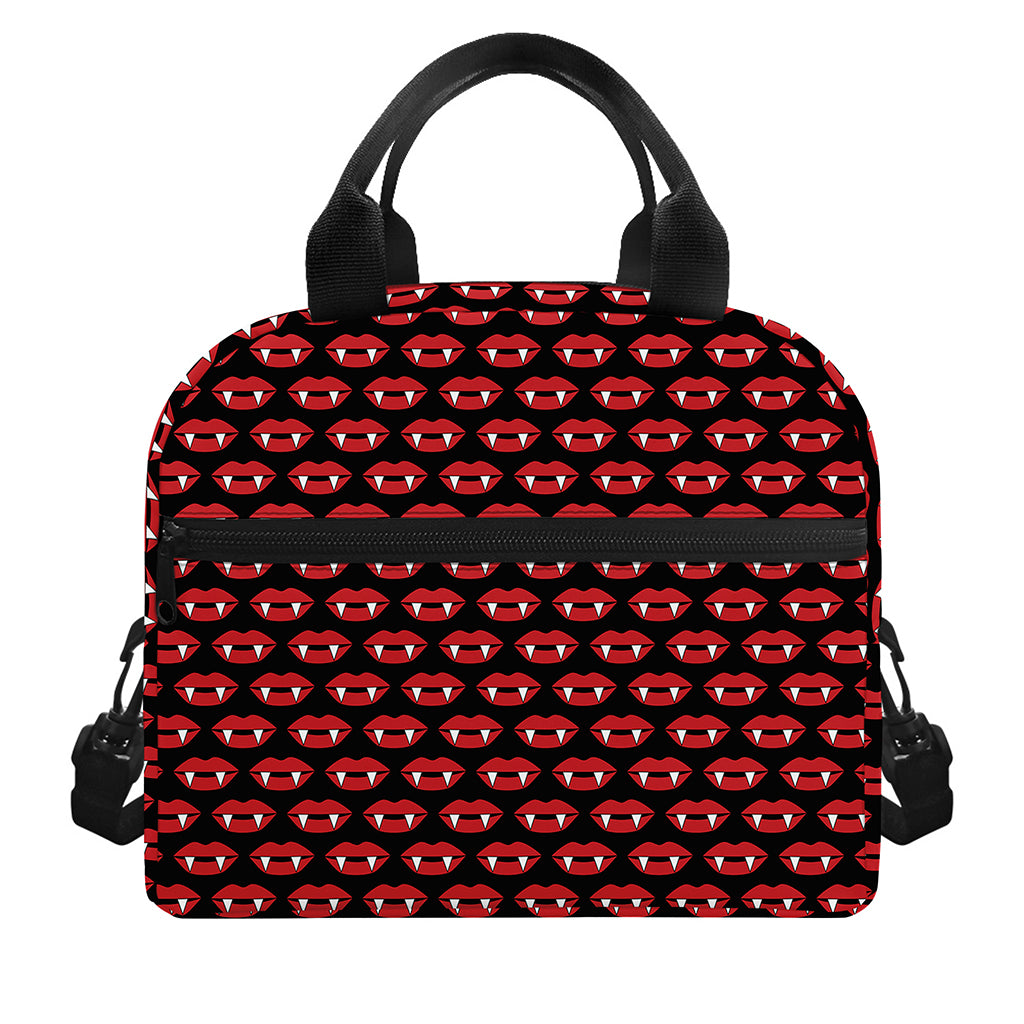 Halloween Vampire Lips Pattern Print Insulated Lunch Bag