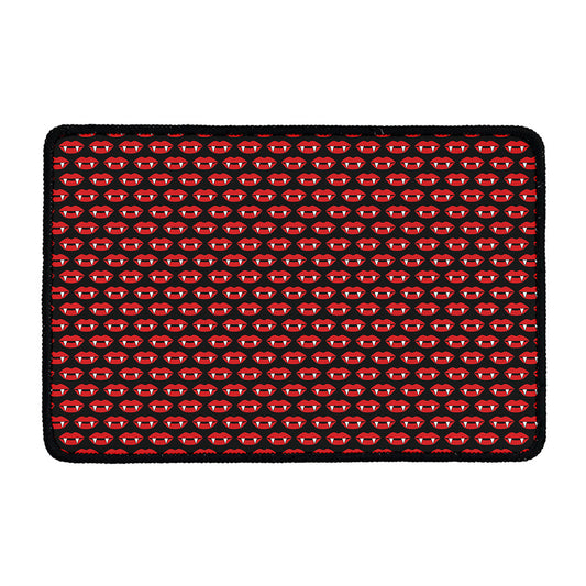 Halloween Vampire Lips Pattern Print Kitchen Mat