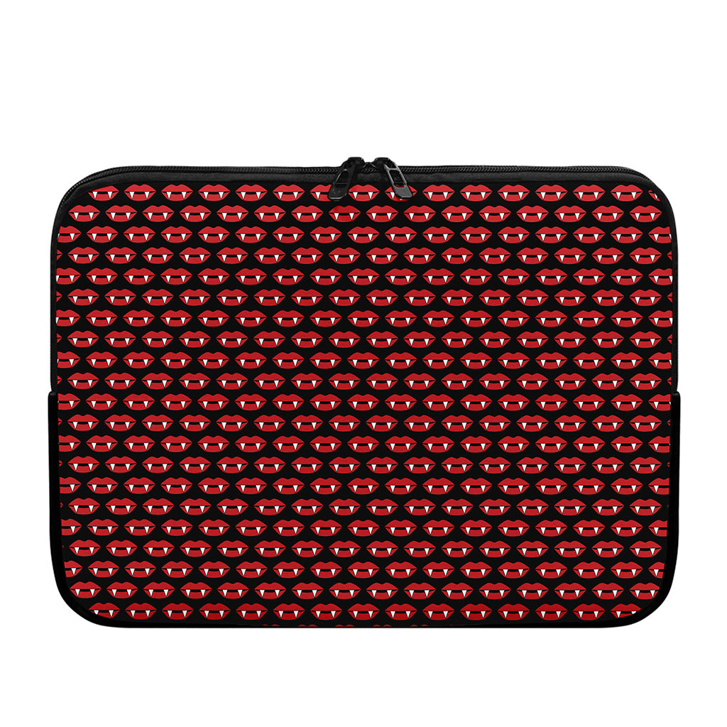 Halloween Vampire Lips Pattern Print Laptop Sleeve
