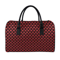 Halloween Vampire Lips Pattern Print Leather Duffel Bag