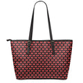 Halloween Vampire Lips Pattern Print Leather Tote Bag With Zipper