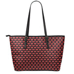 Halloween Vampire Lips Pattern Print Leather Tote Bag