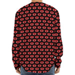 Halloween Vampire Lips Pattern Print Long Sleeve Baseball Jersey