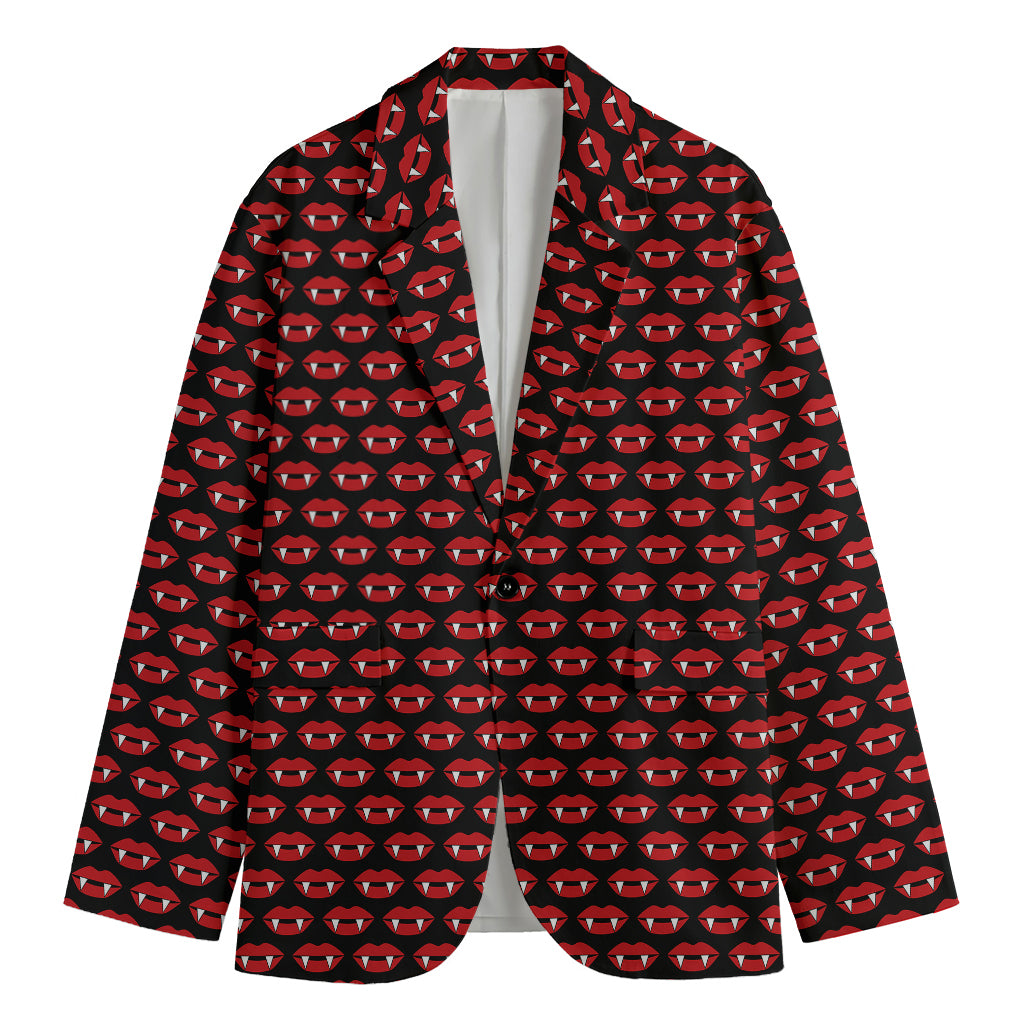 Halloween Vampire Lips Pattern Print Men's Blazer