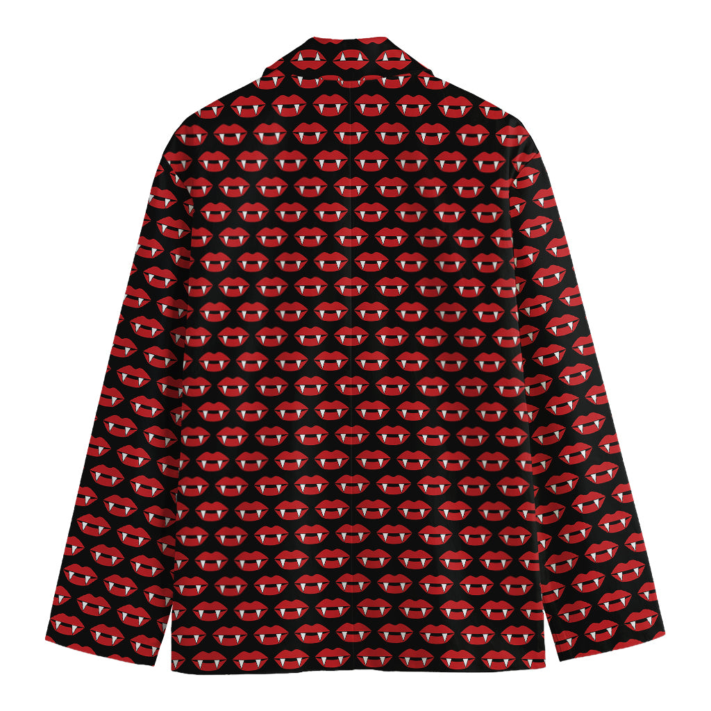 Halloween Vampire Lips Pattern Print Men's Blazer