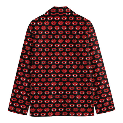 Halloween Vampire Lips Pattern Print Men's Blazer