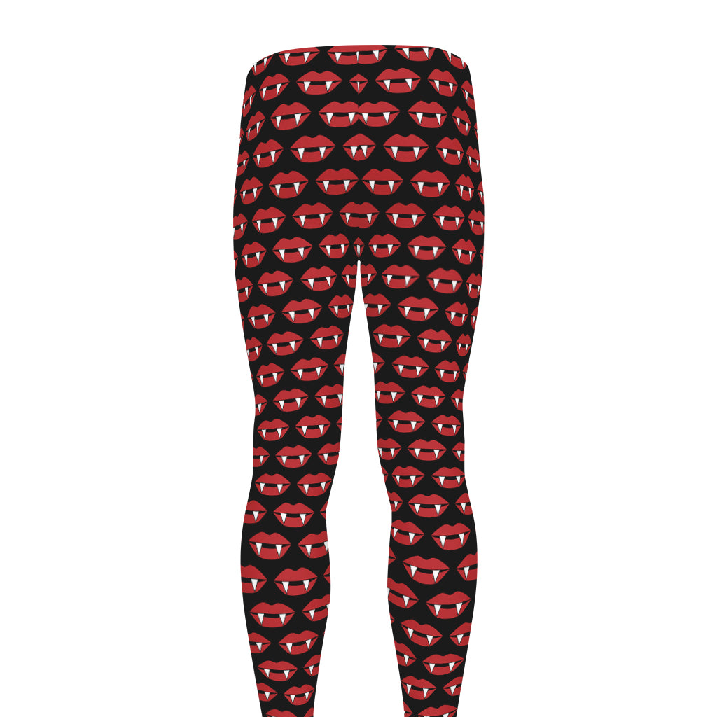 Halloween Vampire Lips Pattern Print Men's leggings