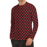 Halloween Vampire Lips Pattern Print Men's Long Sleeve Rash Guard