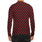 Halloween Vampire Lips Pattern Print Men's Long Sleeve Rash Guard