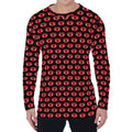Halloween Vampire Lips Pattern Print Men's Long Sleeve T-Shirt