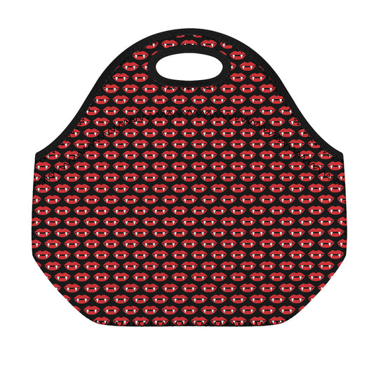Halloween Vampire Lips Pattern Print Neoprene Lunch Bag