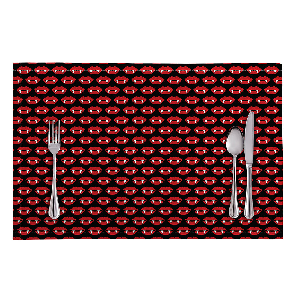 Halloween Vampire Lips Pattern Print Placemat