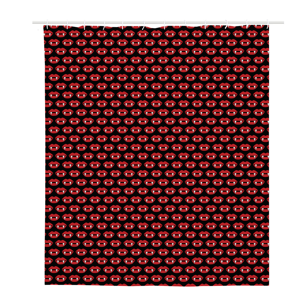 Halloween Vampire Lips Pattern Print Polyester Shower Curtain