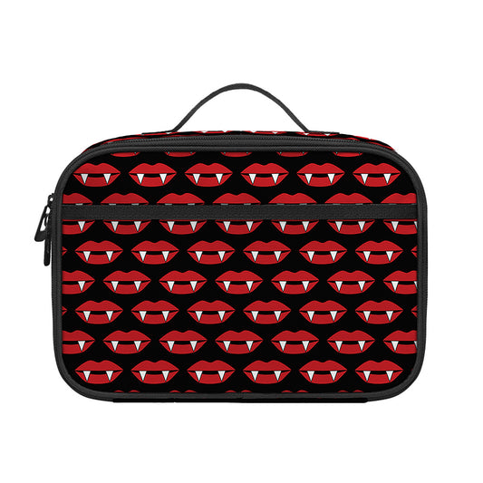 Halloween Vampire Lips Pattern Print Portable Lunch Bag