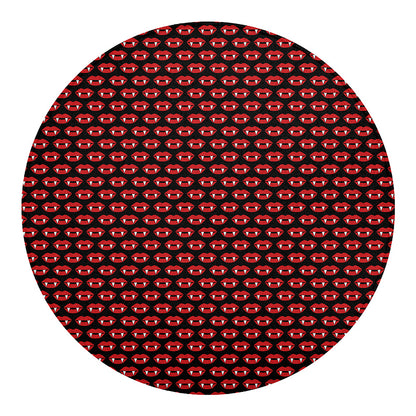 Halloween Vampire Lips Pattern Print Round Blanket