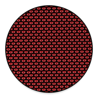 Halloween Vampire Lips Pattern Print Round Floor Mat