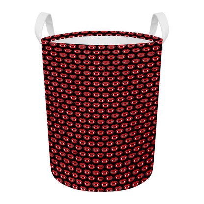 Halloween Vampire Lips Pattern Print Round Laundry Basket