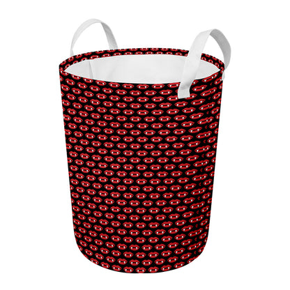 Halloween Vampire Lips Pattern Print Round Laundry Basket