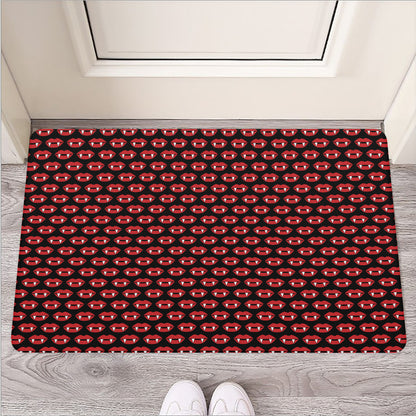 Halloween Vampire Lips Pattern Print Rubber Doormat