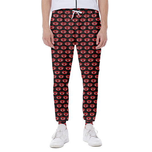 Halloween Vampire Lips Pattern Print Scuba Joggers