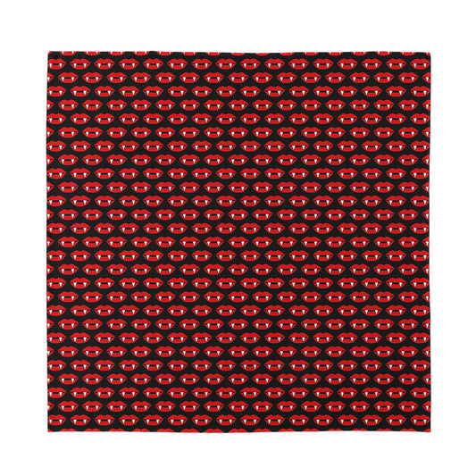 Halloween Vampire Lips Pattern Print Silk Bandana