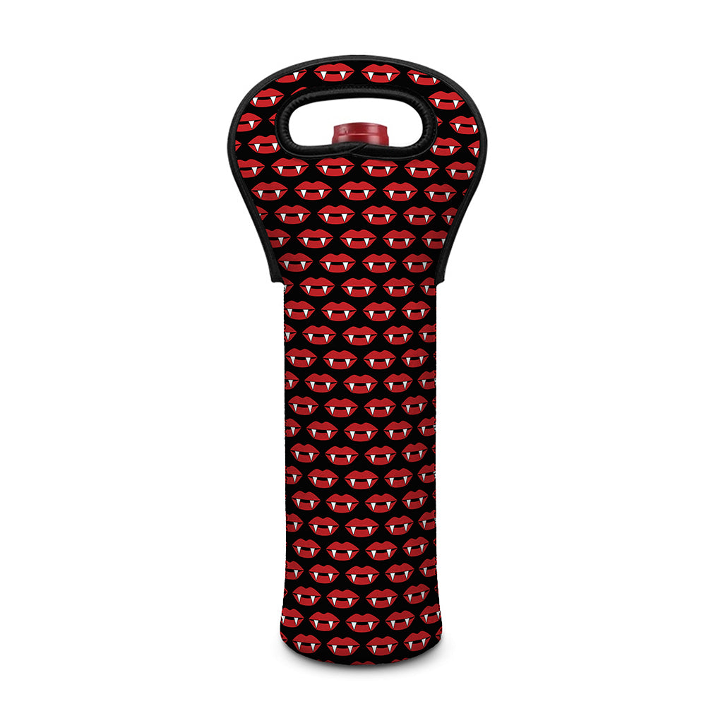 Halloween Vampire Lips Pattern Print Single Neoprene Wine Tote