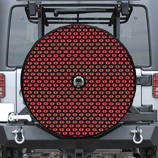 Halloween Vampire Lips Pattern Print Tire Cover With Camera Hole