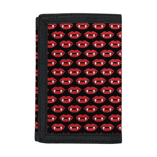Halloween Vampire Lips Pattern Print Trifold Wallet