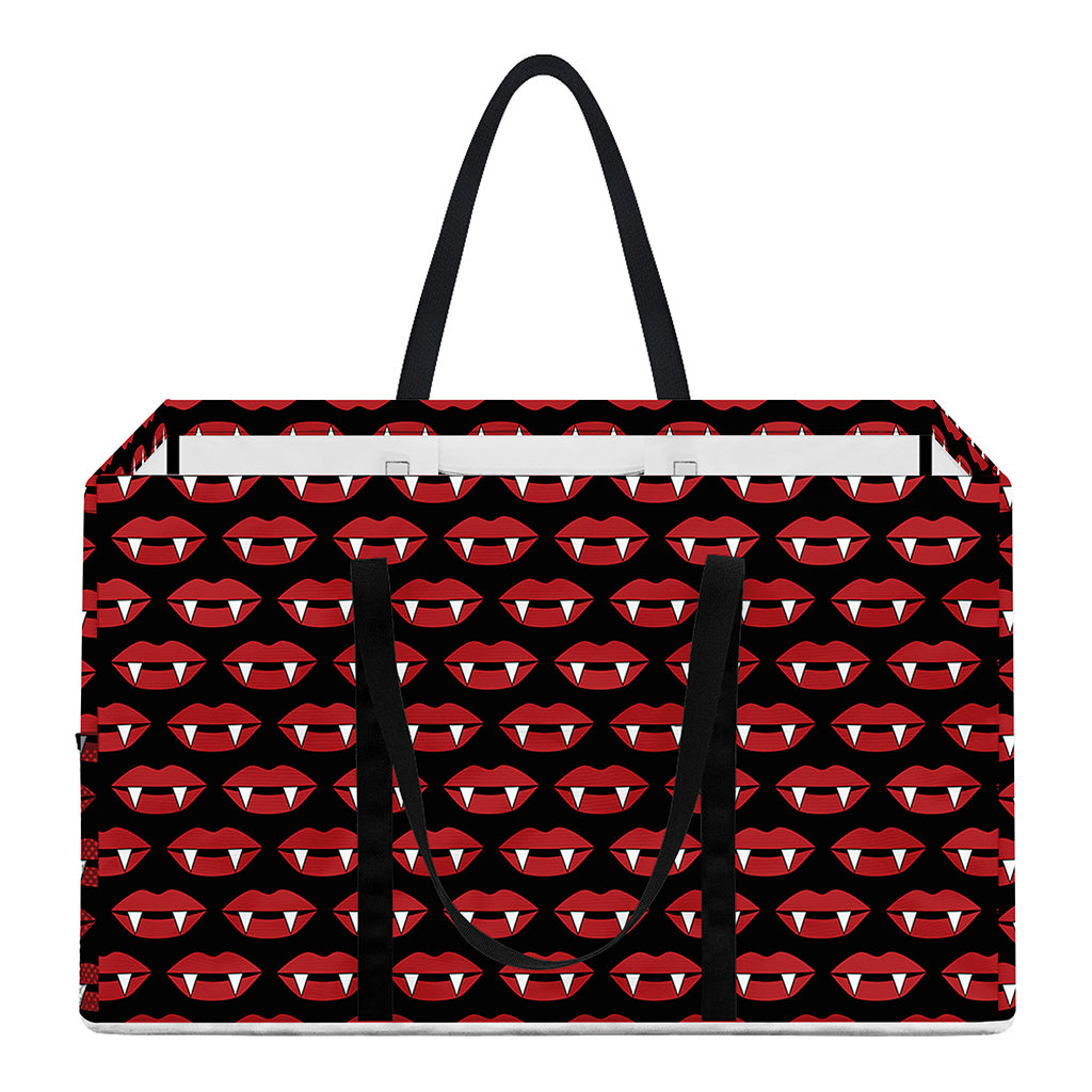 Halloween Vampire Lips Pattern Print Utility Tote Bag