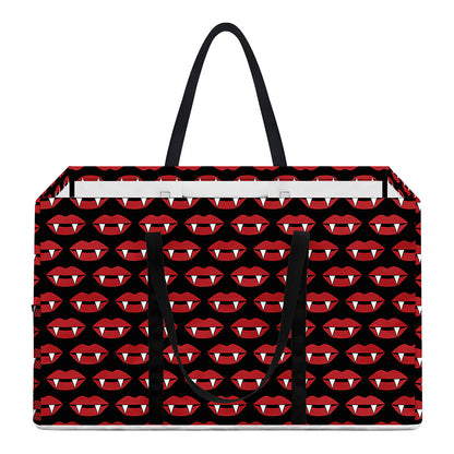 Halloween Vampire Lips Pattern Print Utility Tote Bag