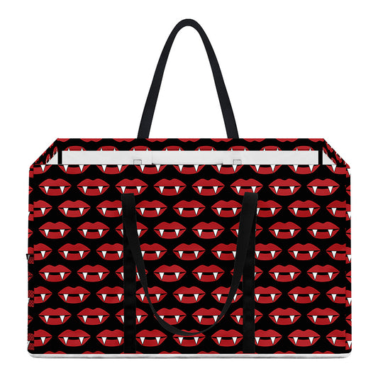 Halloween Vampire Lips Pattern Print Utility Tote Bag