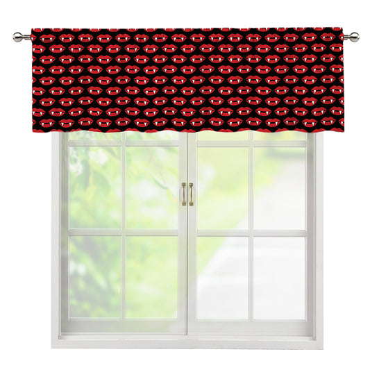 Halloween Vampire Lips Pattern Print Window Valance