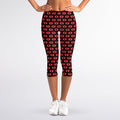 Halloween Vampire Lips Pattern Print Women's Capri Leggings