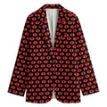 Halloween Vampire Lips Pattern Print Women's Cotton Blazer