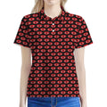 Halloween Vampire Lips Pattern Print Women's Polo Shirt