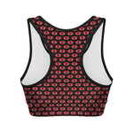 Halloween Vampire Lips Pattern Print Women's Sports Bra