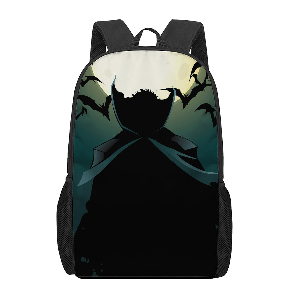 Halloween Vampire Silhouette Print 17 Inch Backpack