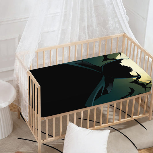 Halloween Vampire Silhouette Print Baby Crib Sheet