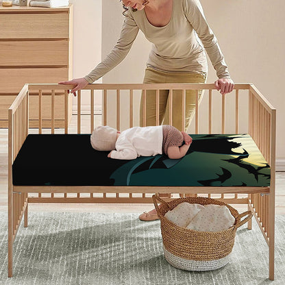 Halloween Vampire Silhouette Print Baby Crib Sheet