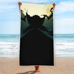 Halloween Vampire Silhouette Print Beach Towel